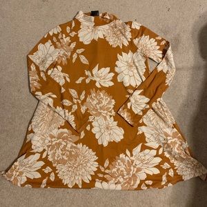 Leggings material mock turtleneck shirt